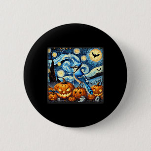 Night Blue Jay Halloween 6 Cm Round Badge