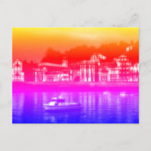 Night buildings digital effect of style "impressio holiday postcard