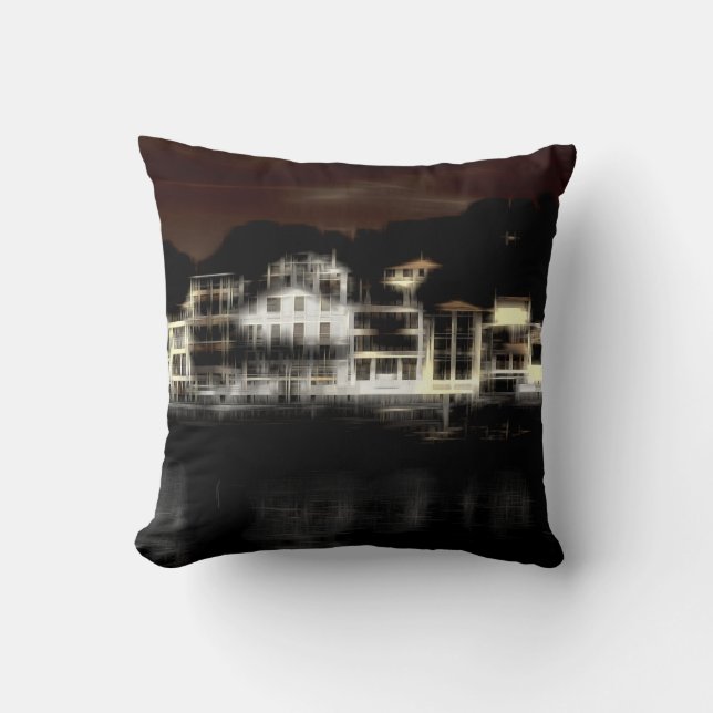 Night buildings digital effect of style impression cushion (Front)