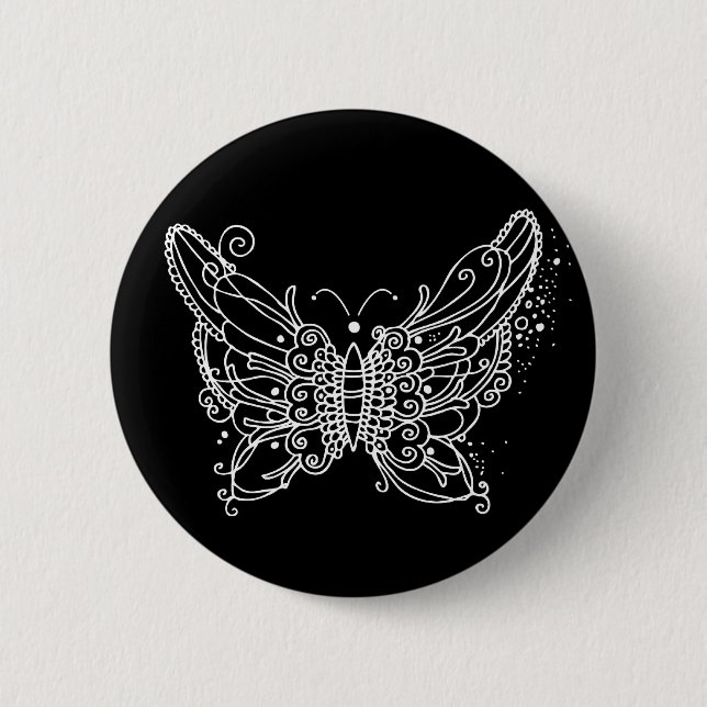 Night Butterfly 6 Cm Round Badge (Front)