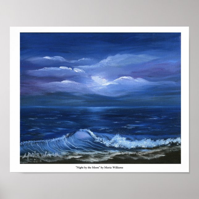 "Night by the Moon" Poster w/border by MWilliams (Front)