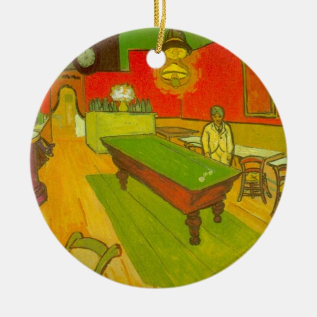 Night Cafe by Vincent van Gogh Ceramic Tree Decoration (Front)