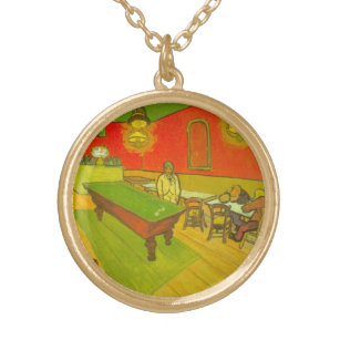 Night Cafe by Vincent van Gogh Gold Plated Necklace