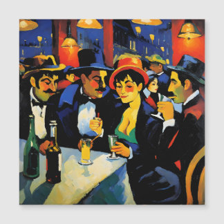 Night Café in Paris, 1900: Vibrant Oil Painting