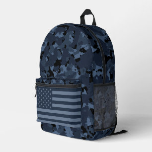 Night Camo American Flag Printed Backpack