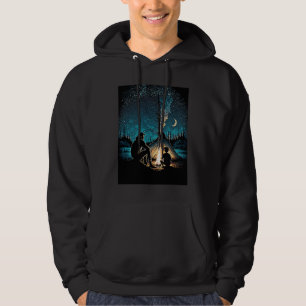 Night Camping Bonfire Bonding Father and Son Bonfi Hoodie