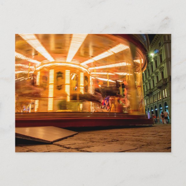 Night Carousel, Florence, Italy Postcard (Front)