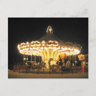 Night carrousel postcard