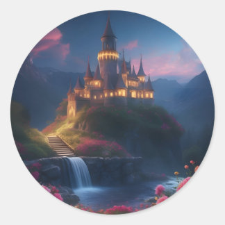 Night Castle Four Classic Round Sticker