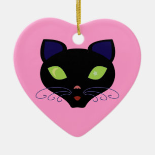 Night Cat Ceramic Tree Decoration