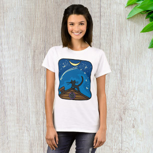 Night Cat On A Roof T-Shirt