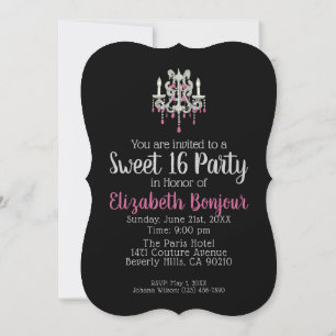 Night Chandelier PAPER/SIZE/SHAPE OPTIONS - RSVP & Invitation