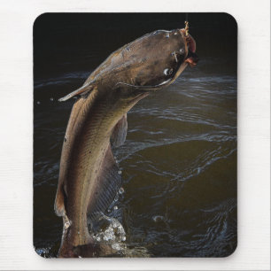 Night Channel Catfish Fishing Mouse Mat