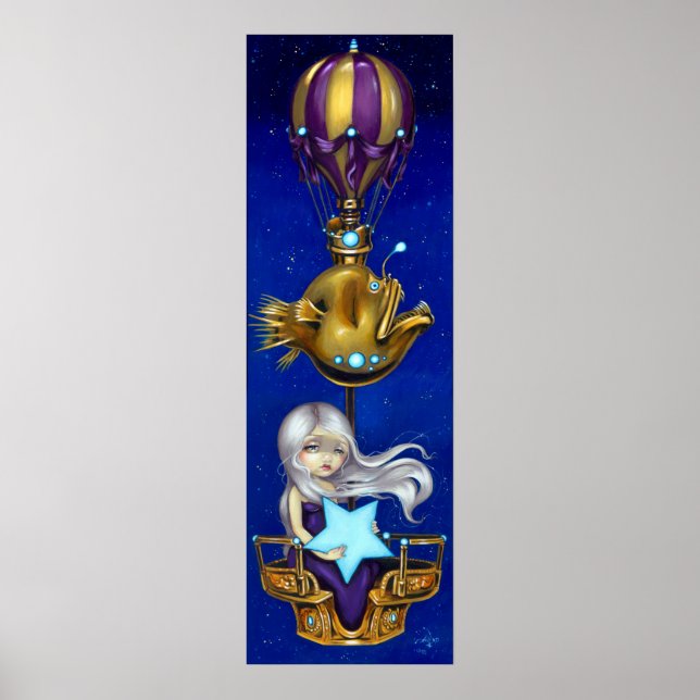 Night Chariot ART PRINT steampunk fairy fantasy (Front)