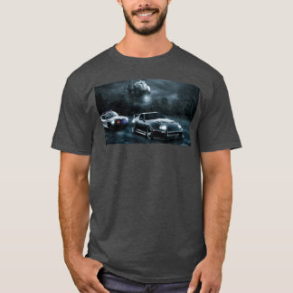 Night Chase with Speeding Sports Car retro T-Shirt