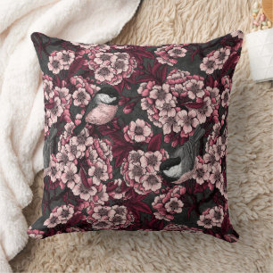 Night cherry garden cushion