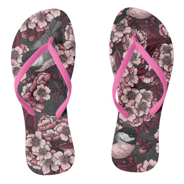 Night cherry garden flip flops (Footbed)
