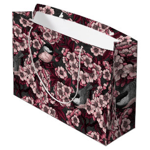 Night cherry garden large gift bag