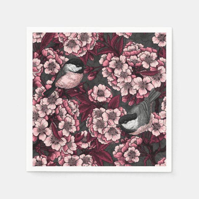 Night cherry garden napkin (Front)