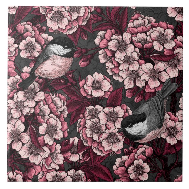 Night cherry garden tile (Front)