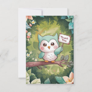 Night Children Owl  Thank You Card