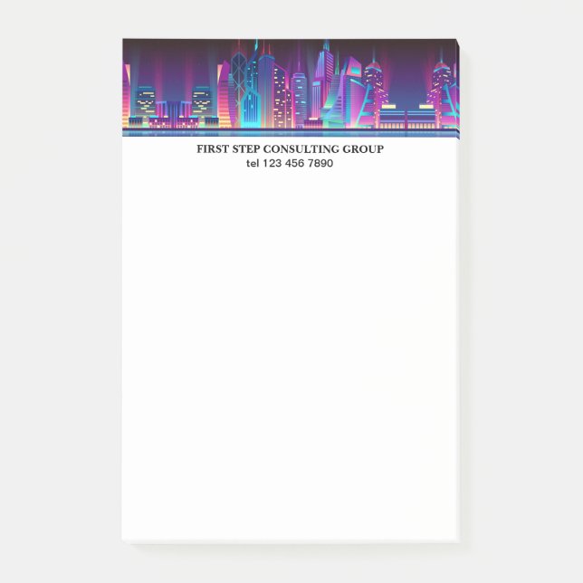 Night city skyline personalised template  post-it notes (Front)