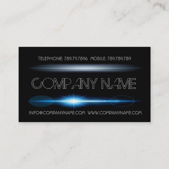 Night Club Manager Black Light Business Card (Front)