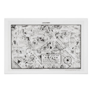 Night-club map of Harlem, 1933 Poster