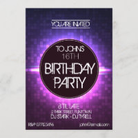 Night Club Style Birthday Invitation