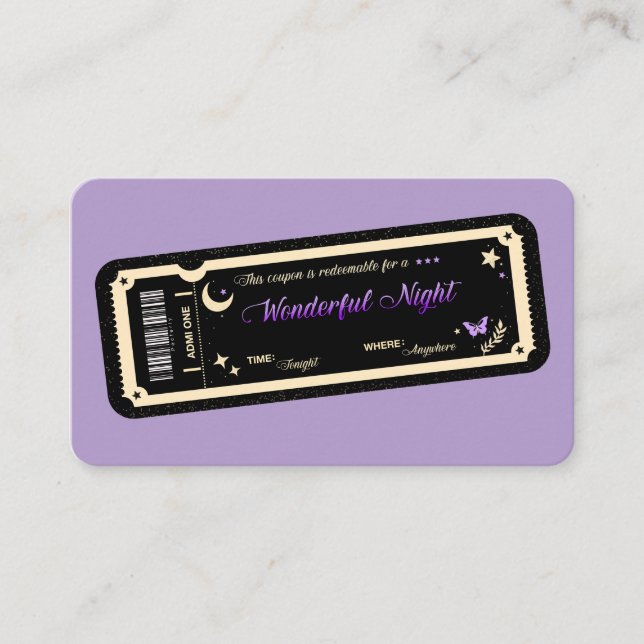  Night coupon Business Card (Front)
