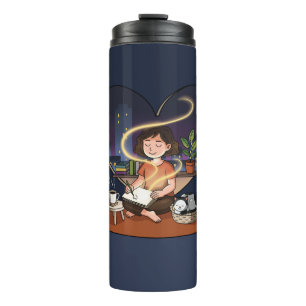 Night Creator Cozy Heart Window Art Thermal Tumbler
