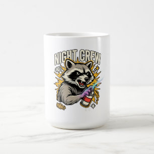 Night Crew Racoon Graffiti Long Sleeve Coffee Mug
