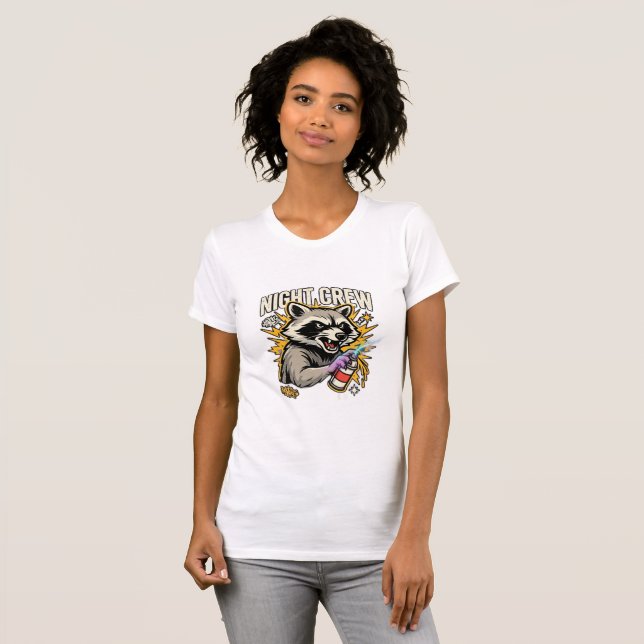 Night Crew Racoon Graffiti T-Shirt (Front Full)