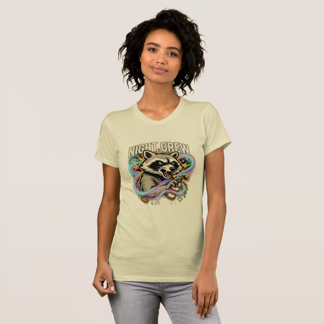 Night Crew Racoon Graffiti T-Shirt (Front Full)