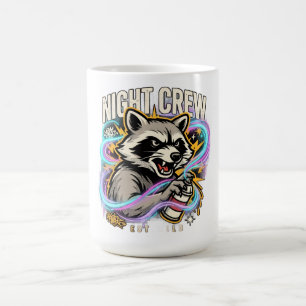 Night Crew Racoon Graffiti T-Shirt Coffee Mug