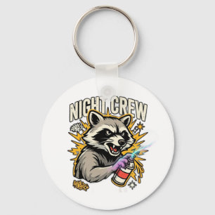 Night Crew Racoon Graffiti T-Shirt Key Ring