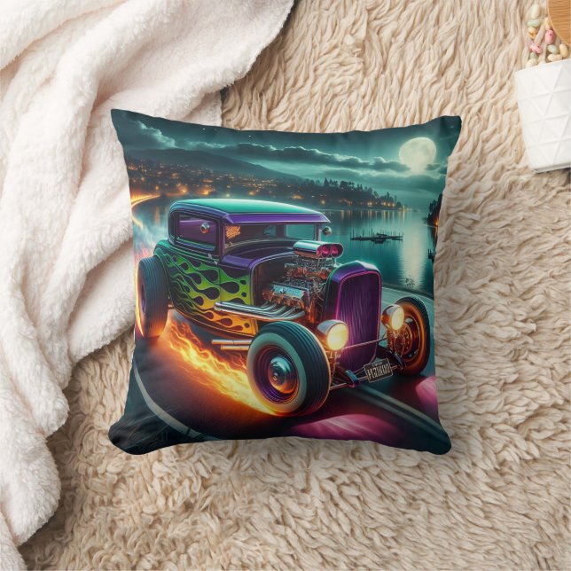 Night cruising in a classic hot rod cushion (Blanket)