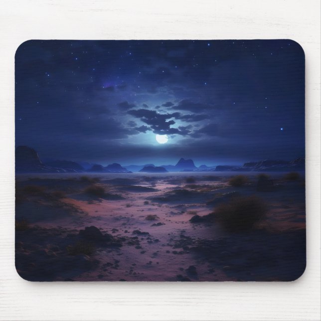 Night Desert Full Moon Mouse Mat (Front)