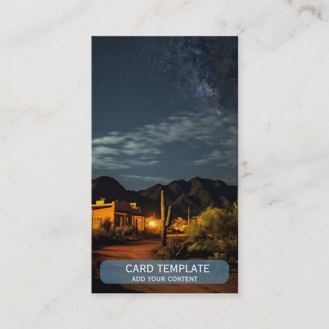 Night Desert Southwest Sunset Business Card (Front)
