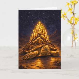 Night Desert Sulca Tortoise birthday cake mountain Card