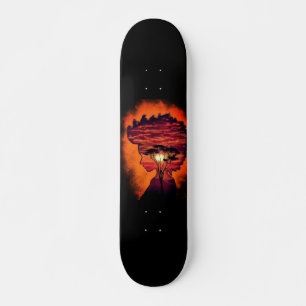 Night Desire Skateboard Black Orange Art Design