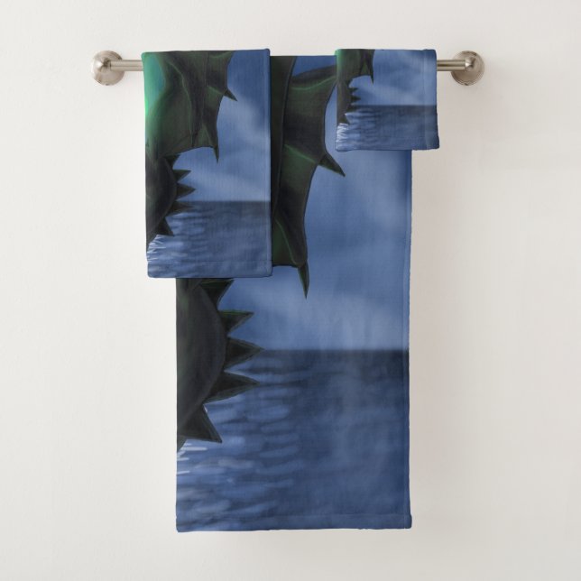 Night Dragon Bath Towel Set (Insitu)