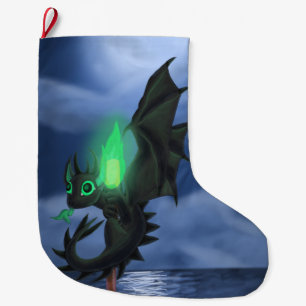 Night Dragon Large Christmas Stocking