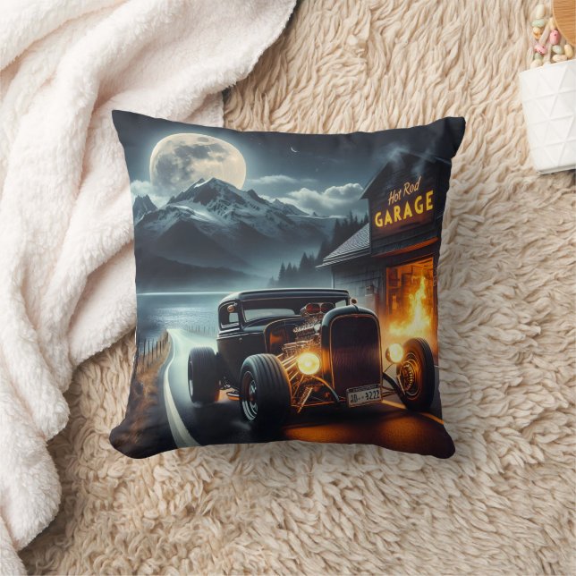 Night drive in a classic hot rod cushion (Blanket)