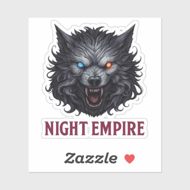Night Empire Wolf Sticker – Custom-Cut Vinyl Decal (Sheet)