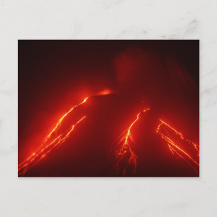 Night erupt volcano Klyuchevskaya Sopka Postcard