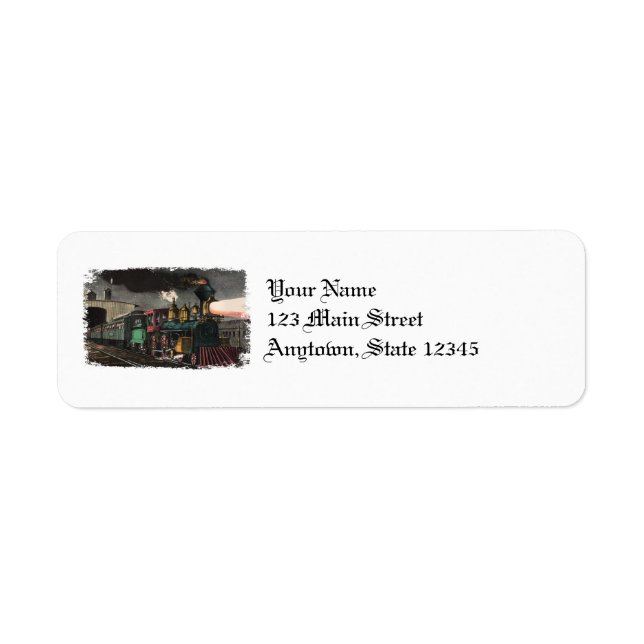 Night Express Train Return Address Labels (Front)