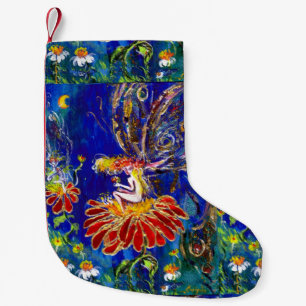NIGHT FAERY ON THE RED FLOWER SMALL CHRISTMAS STOCKING