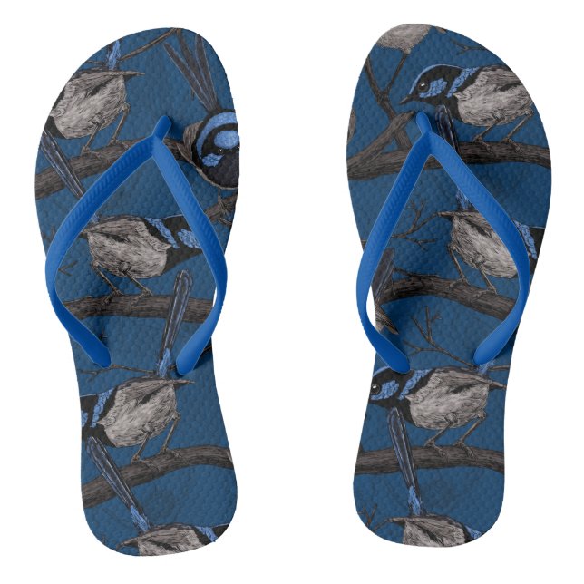 Night fairy wrens flip flops (Footbed)