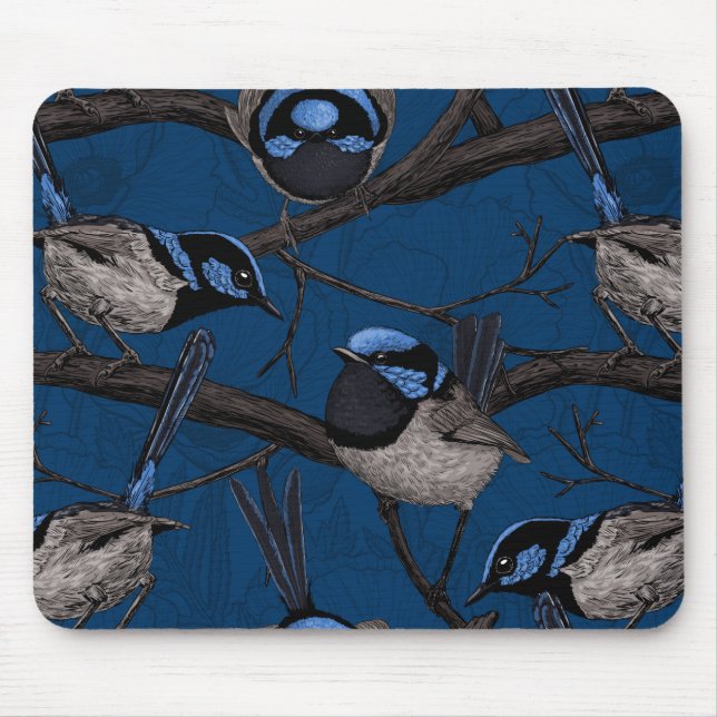 Night fairy wrens mouse mat (Front)